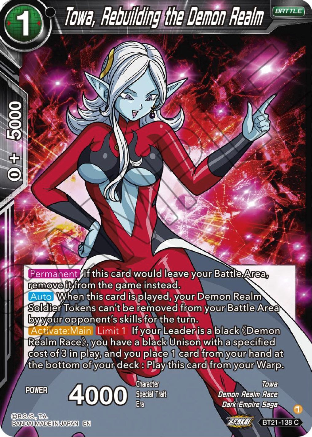 Towa, Rebuilding the Demon Realm (BT21-138) [Wild Resurgence] | Enigma On Main