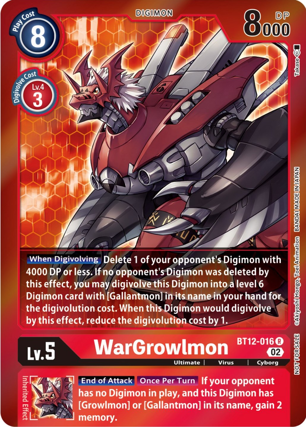 WarGrowlmon [BT12-016] (Tamer Party -Special-) [Across Time Promos] | Enigma On Main