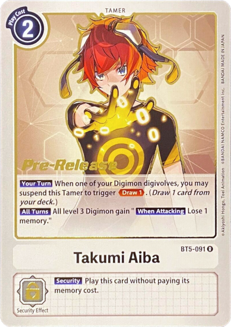 Takumi Aiba [BT5-091] [Battle of Omni Pre-Release Promos] | Enigma On Main