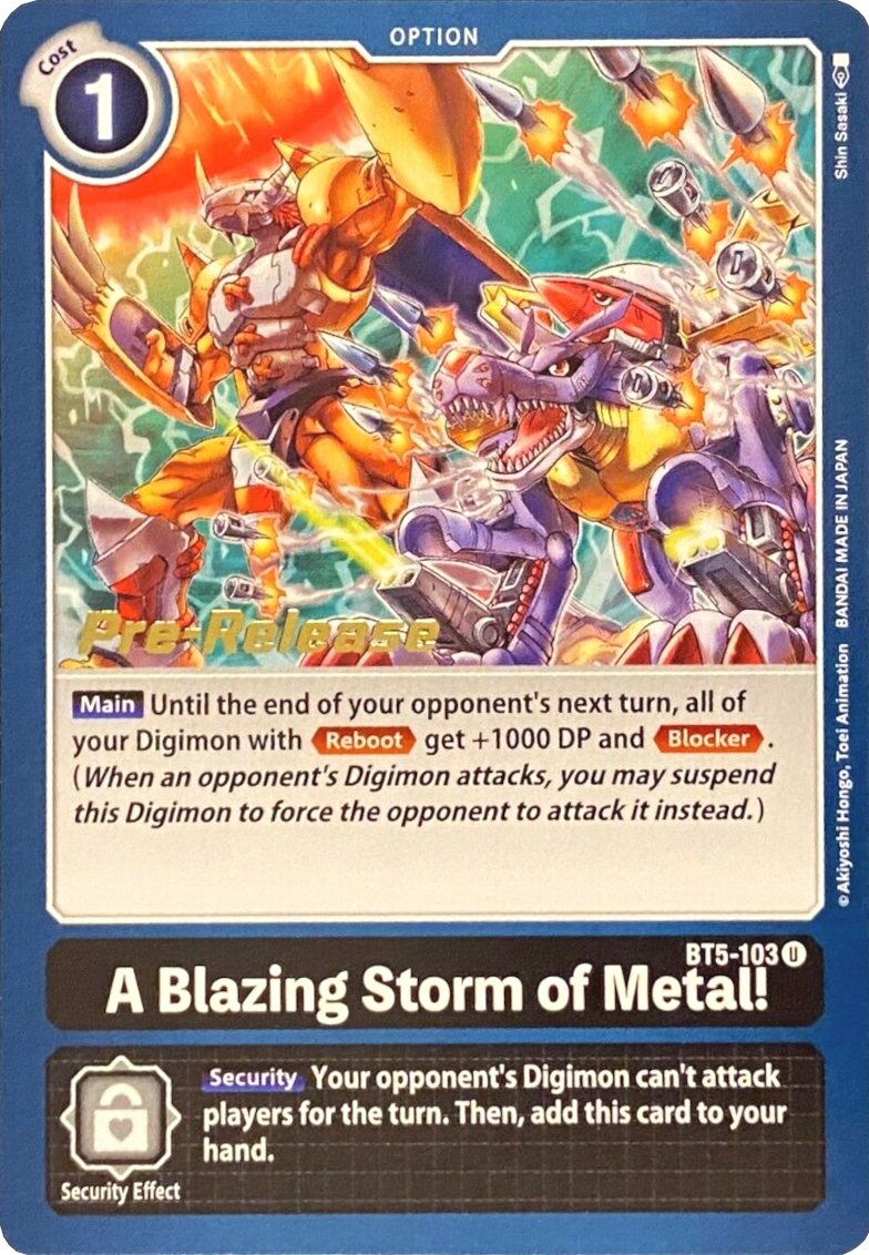 A Blazing Storm of Metal! [BT5-103] [Battle of Omni Pre-Release Promos] | Enigma On Main