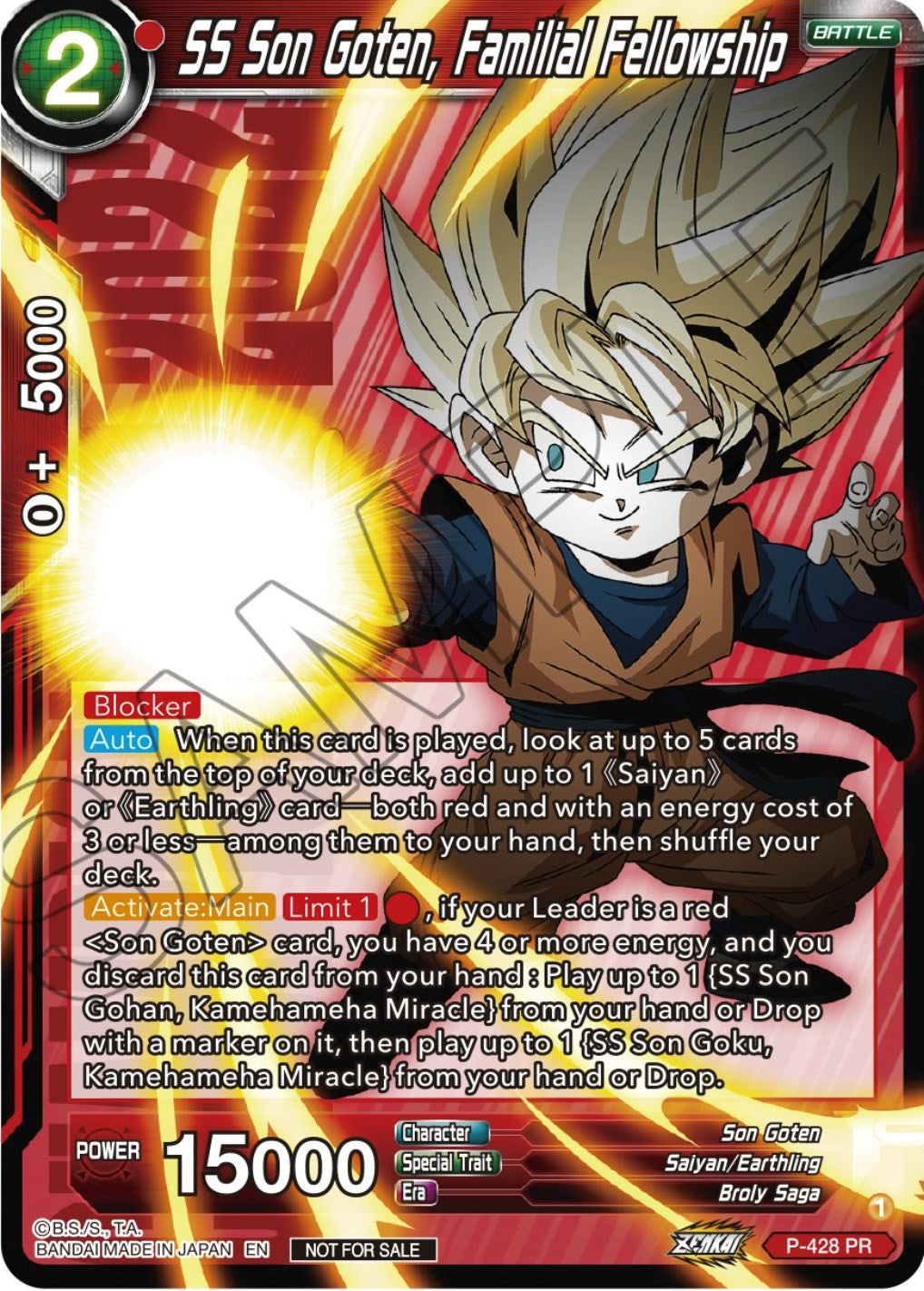 SS Son Goten, Familial Fellowship (P-428) [Promotion Cards] | Enigma On Main