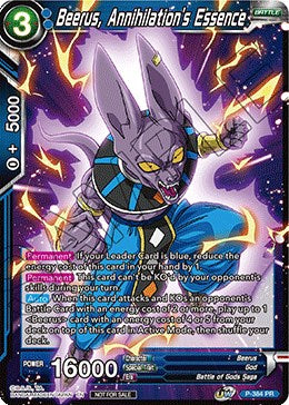 Beerus, Annihilation's Essence (Tournament Pack Vol. 8) (P-384) [Tournament Promotion Cards] | Enigma On Main