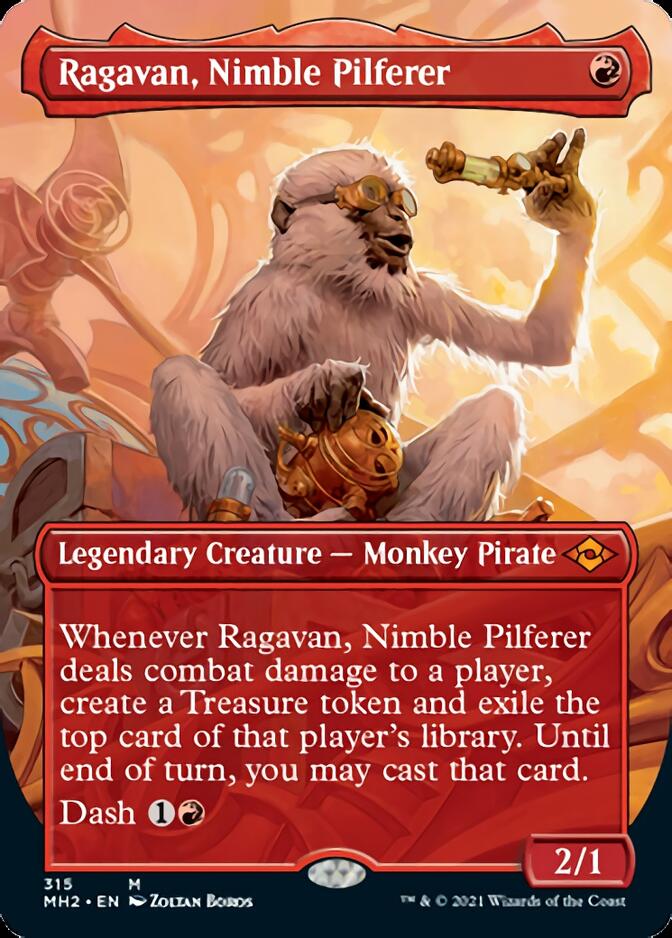 Ragavan, Nimble Pilferer (Borderless Alternate Art) [Modern Horizons 2] | Enigma On Main