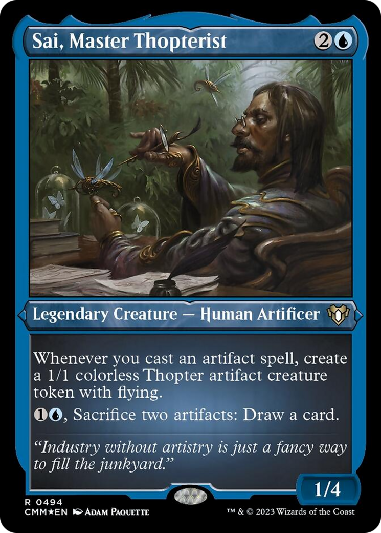 Sai, Master Thopterist (Foil Etched) [Commander Masters] | Enigma On Main