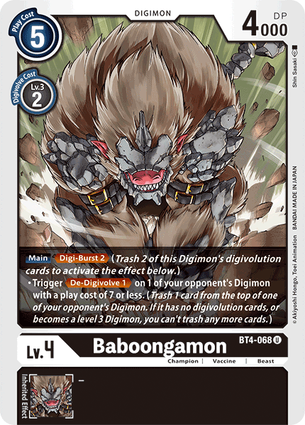 Baboongamon [BT4-068] [Great Legend] | Enigma On Main