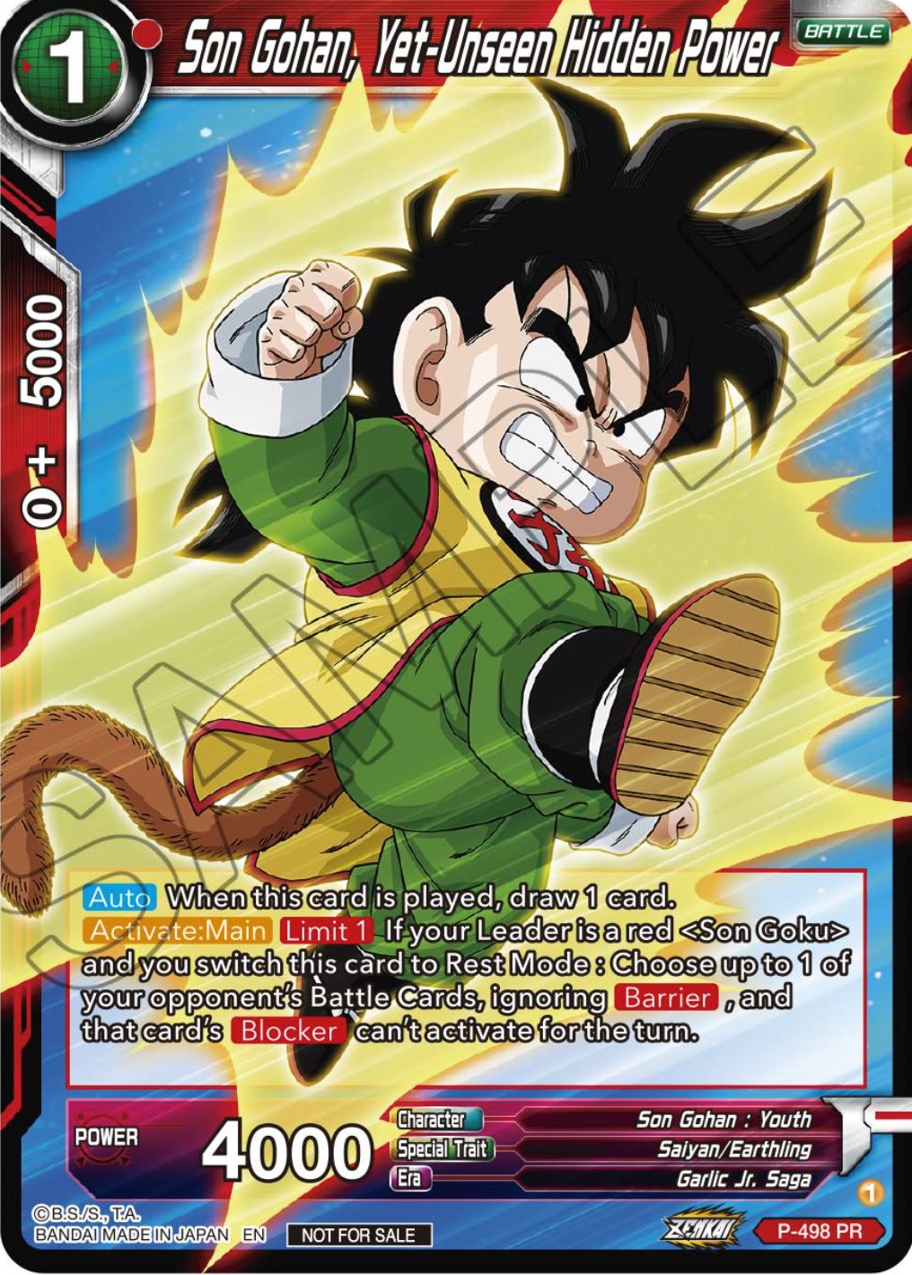 Son Gohan, Yet-Unseen Hidden Power (Zenkai Series Tournament Pack Vol.4) (P-498) [Tournament Promotion Cards] | Enigma On Main