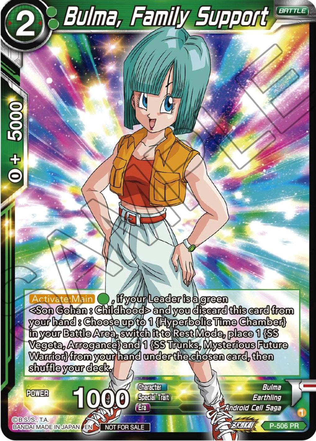 Bulma, Family Support (Zenkai Series Tournament Pack Vol.4) (P-506) [Tournament Promotion Cards] | Enigma On Main