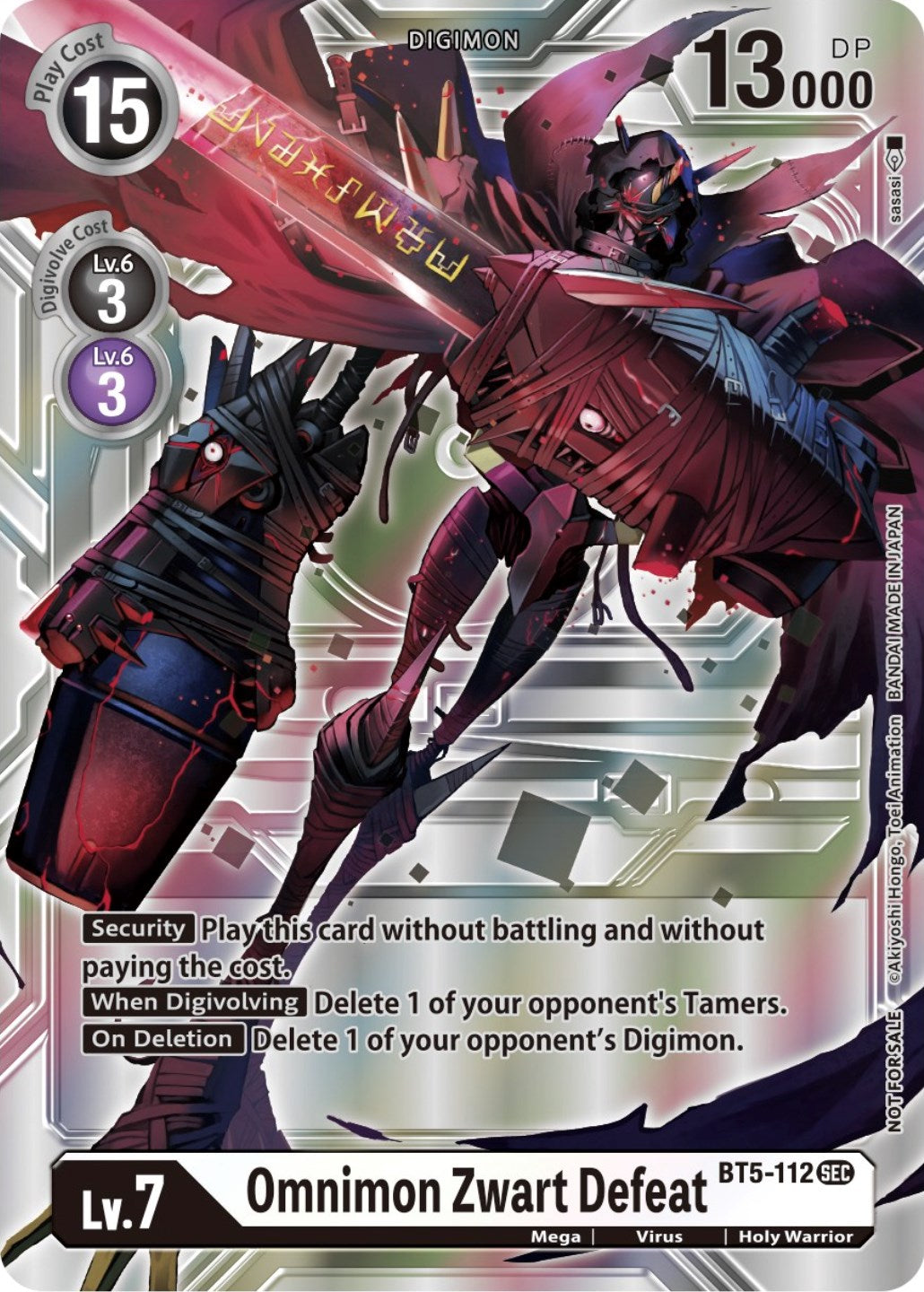 Omnimon Zwart Defeat [BT5-112] (Silver Alternate Art) [Alternative Being Booster] | Enigma On Main