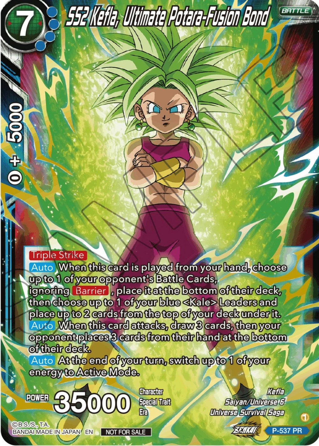 SS2 Kefla, Ultimate Potara-Fusion Bond (Championship Selection Pack 2023 Vol.2) (Gold-Stamped Silver Foil) (P-537) [Tournament Promotion Cards] | Enigma On Main