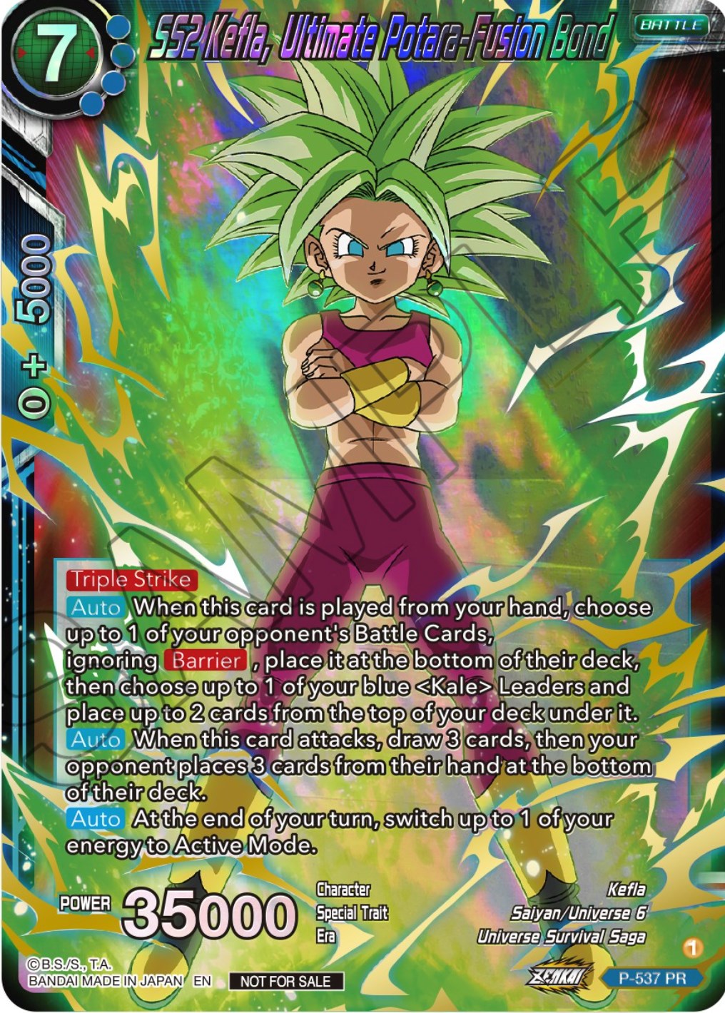 SS2 Kefla, Ultimate Potara-Fusion Bond (Championship Selection Pack 2023 Vol.2) (Gold-Stamped Shatterfoil) (P-537) [Tournament Promotion Cards] | Enigma On Main