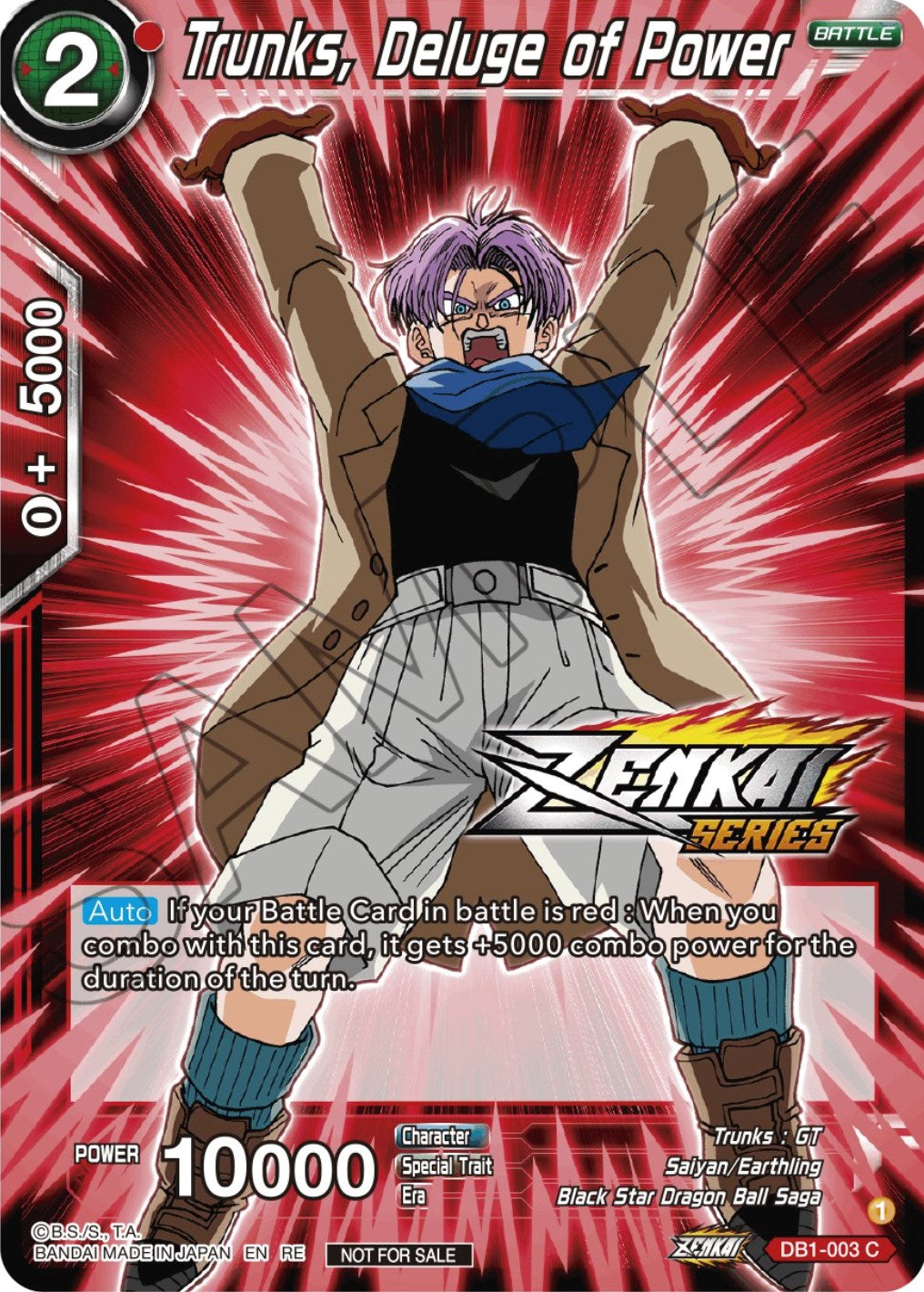 Trunks, Deluge of Power (Event Pack 12) (DB1-003) [Tournament Promotion Cards] | Enigma On Main