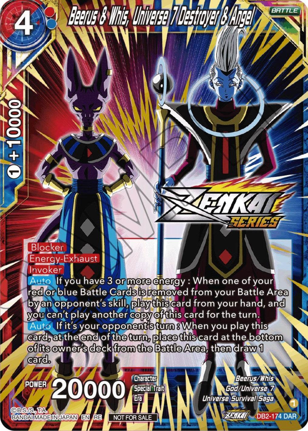 Beerus & Whis, Universe 7 Destroyer & Angel (Event Pack 12) (DB2-174) [Tournament Promotion Cards] | Enigma On Main