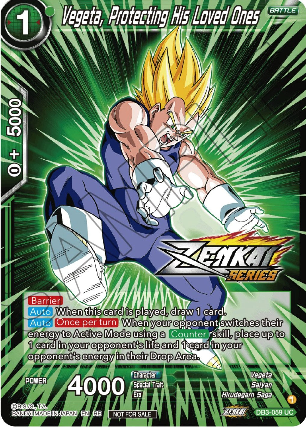 Vegeta, Protecting His Loved Ones (Event Pack 12) (DB3-059) [Tournament Promotion Cards] | Enigma On Main