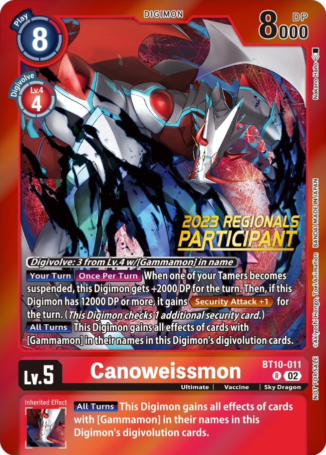 Canoweissmon [BT10-011] (2023 Regionals Participant) [Xros Encounter Promos] | Enigma On Main