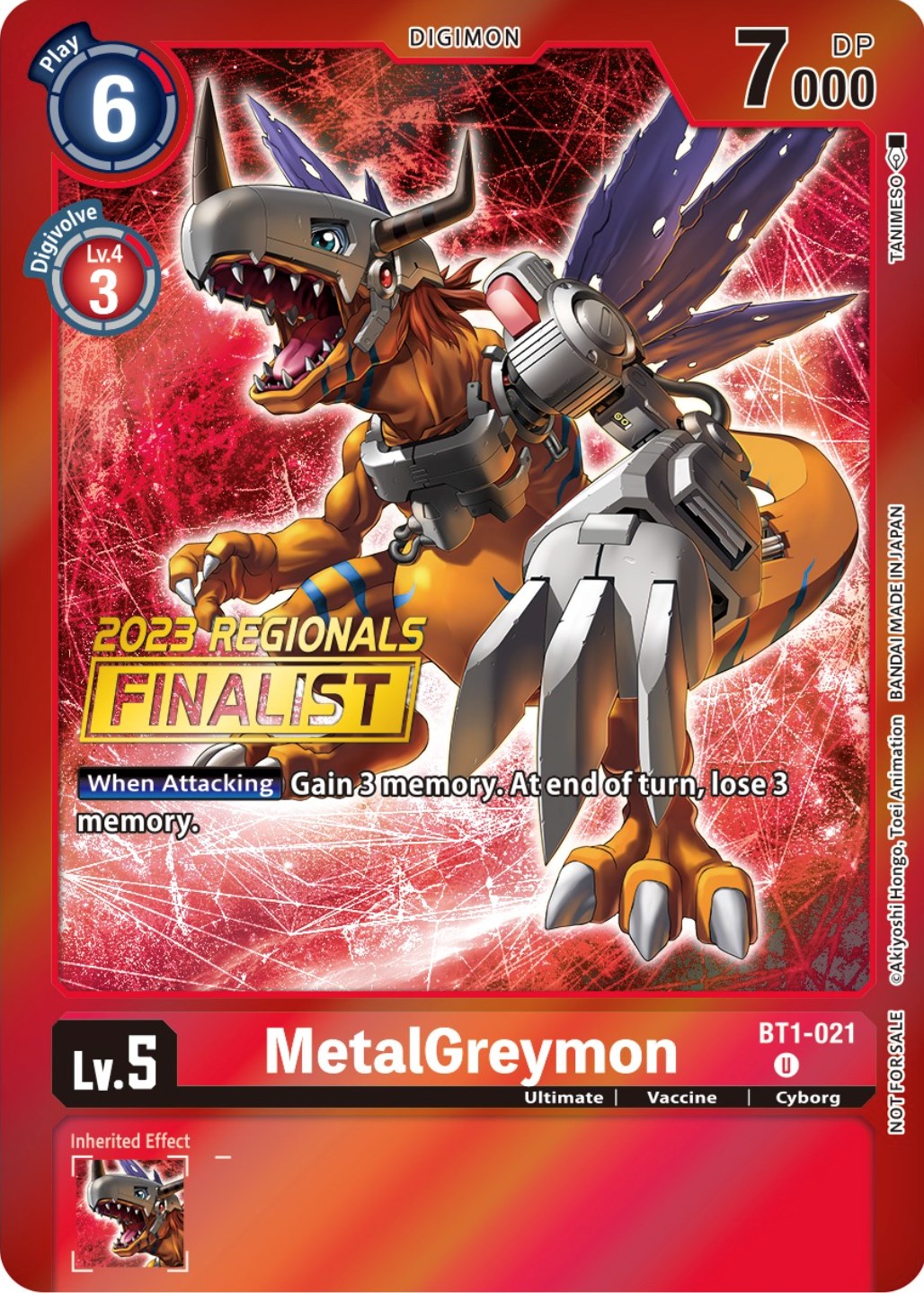 MetalGreymon [BT1-021] (2023 Regionals Finalist) [Release Special Booster Promos] | Enigma On Main