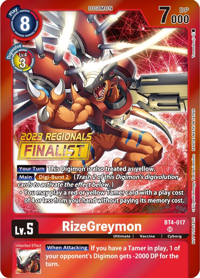 RizeGreymon [BT4-017] (2023 Regionals Finalist) [Great Legend Promos] | Enigma On Main