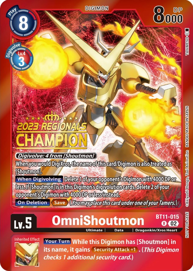 OmniShoutmon [BT11-015] (2023 Regionals Champion) [Dimensional Phase Promos] | Enigma On Main