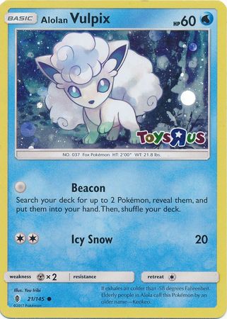 Alolan Vulpix (21/145) (Toys R Us Promo) [Sun & Moon: Guardians Rising] | Enigma On Main