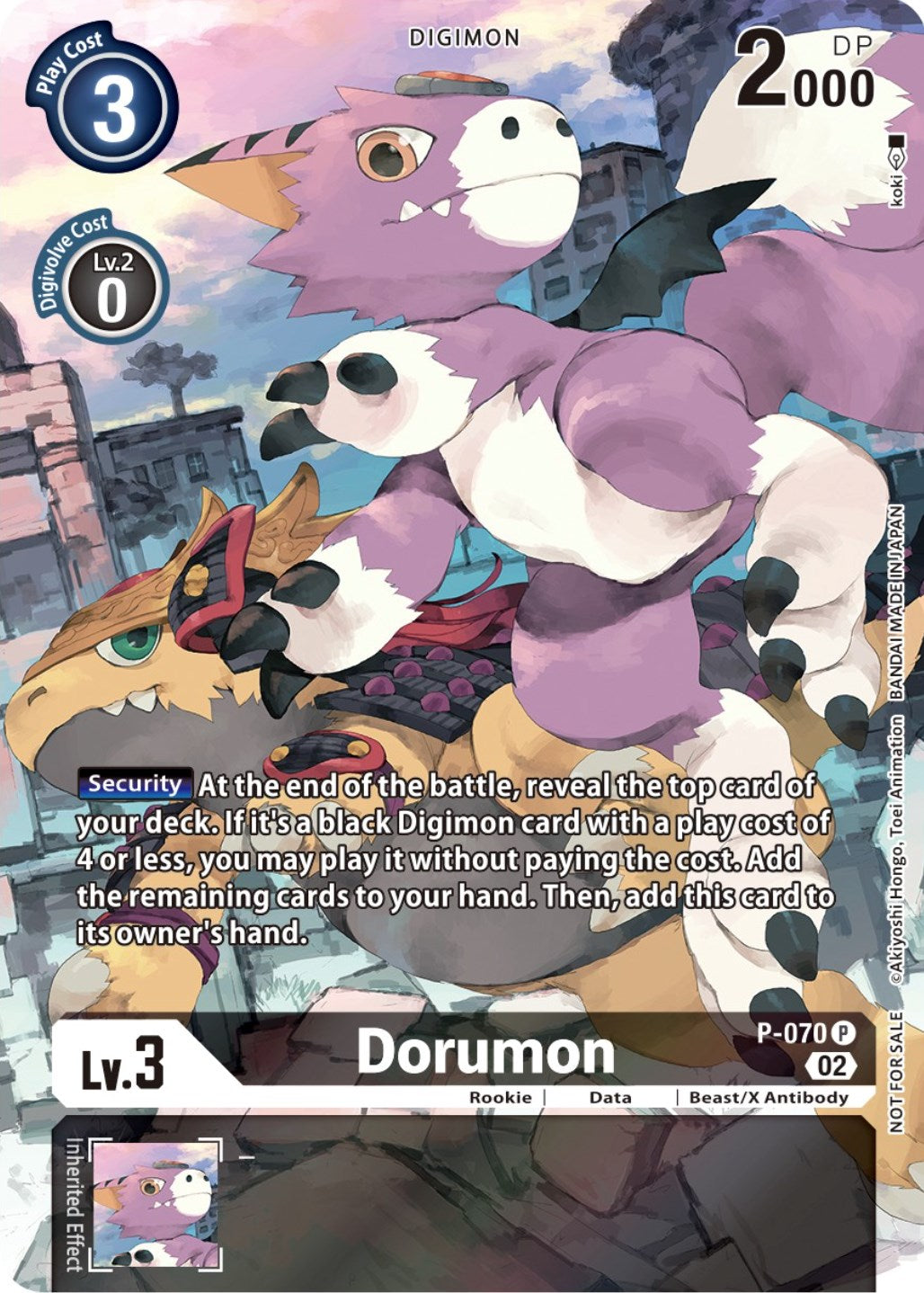 Dorumon [P-070] (Official Tournament Pack Vol. 10) [Promotional Cards] | Enigma On Main