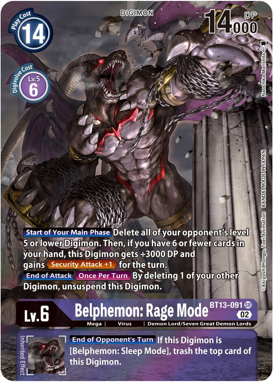 Belphemon: Rage Mode [BT13-091] (Alternate Art) [Versus Royal Knights Booster] | Enigma On Main