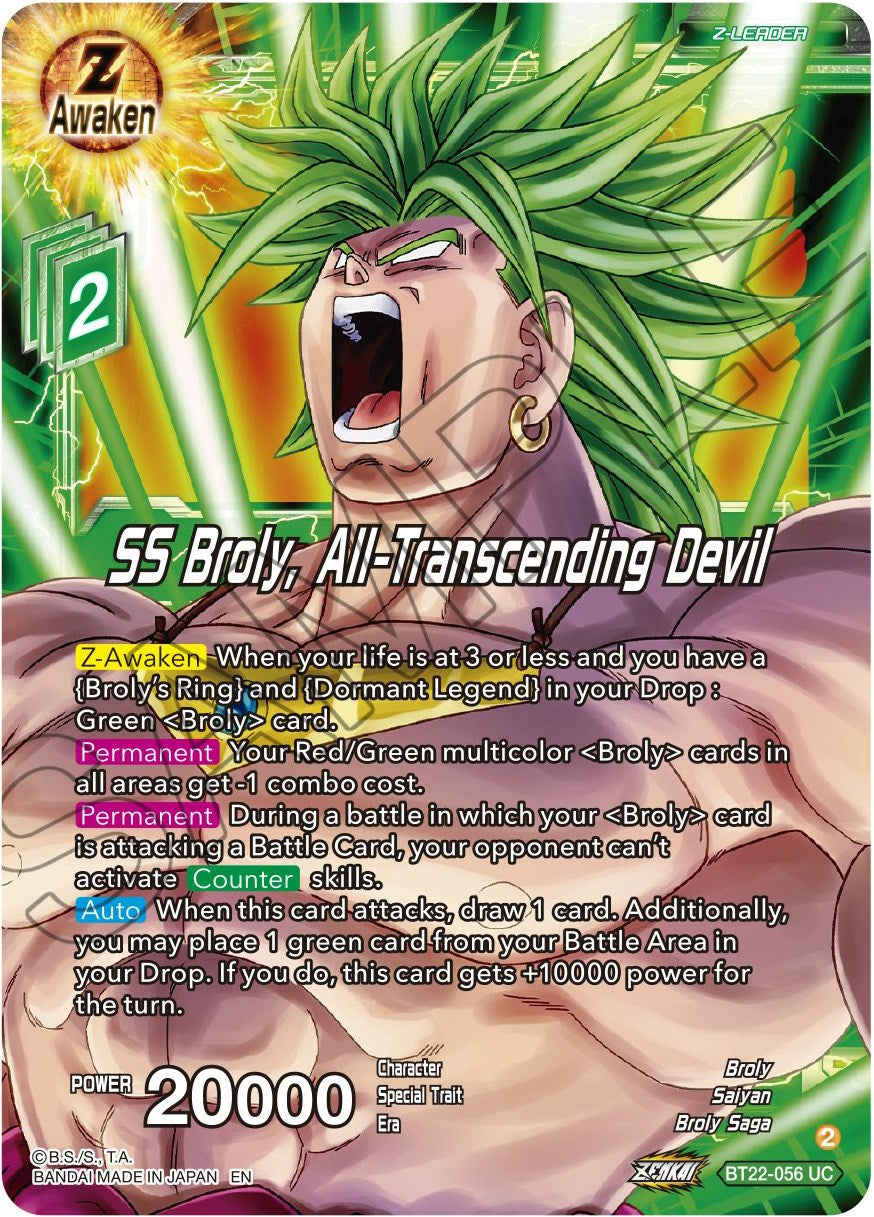 SS Broly, All-Transcending Devil (BT22-056) [Critical Blow] | Enigma On Main