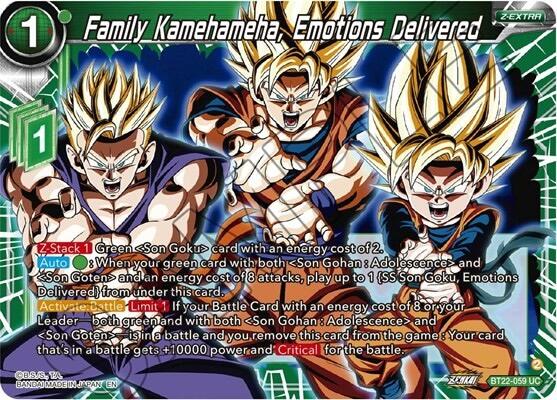 Family Kamehameha, Emotions Delivered (BT22-059) [Critical Blow] | Enigma On Main