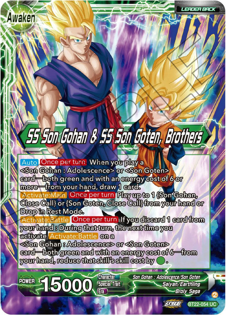 Son Goten // SS Son Gohan & SS Son Goten, Brothers (BT22-054) [Critical Blow] | Enigma On Main