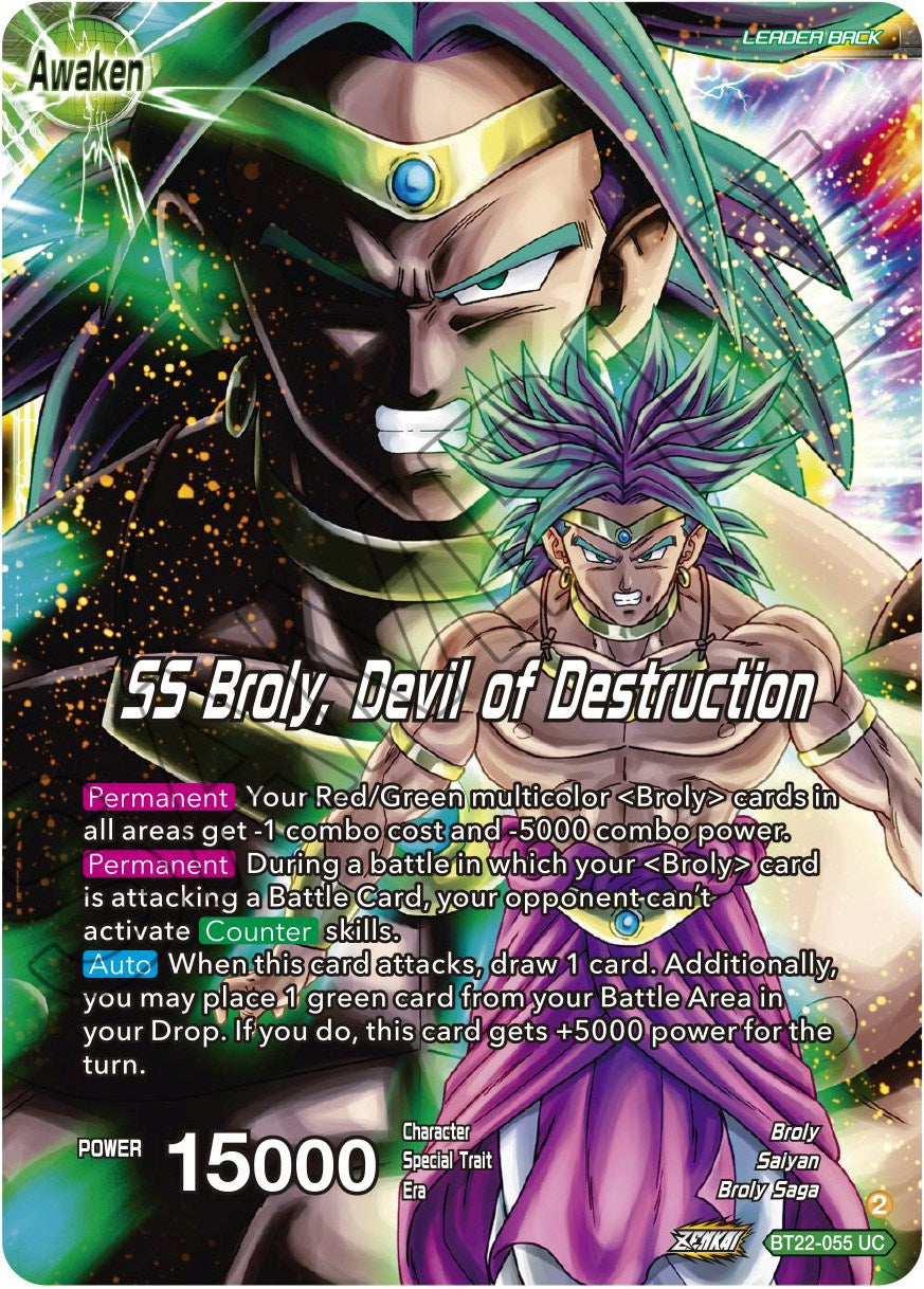 Broly & Paragus // SS Broly, Devil of Destruction (BT22-055) [Critical Blow] | Enigma On Main