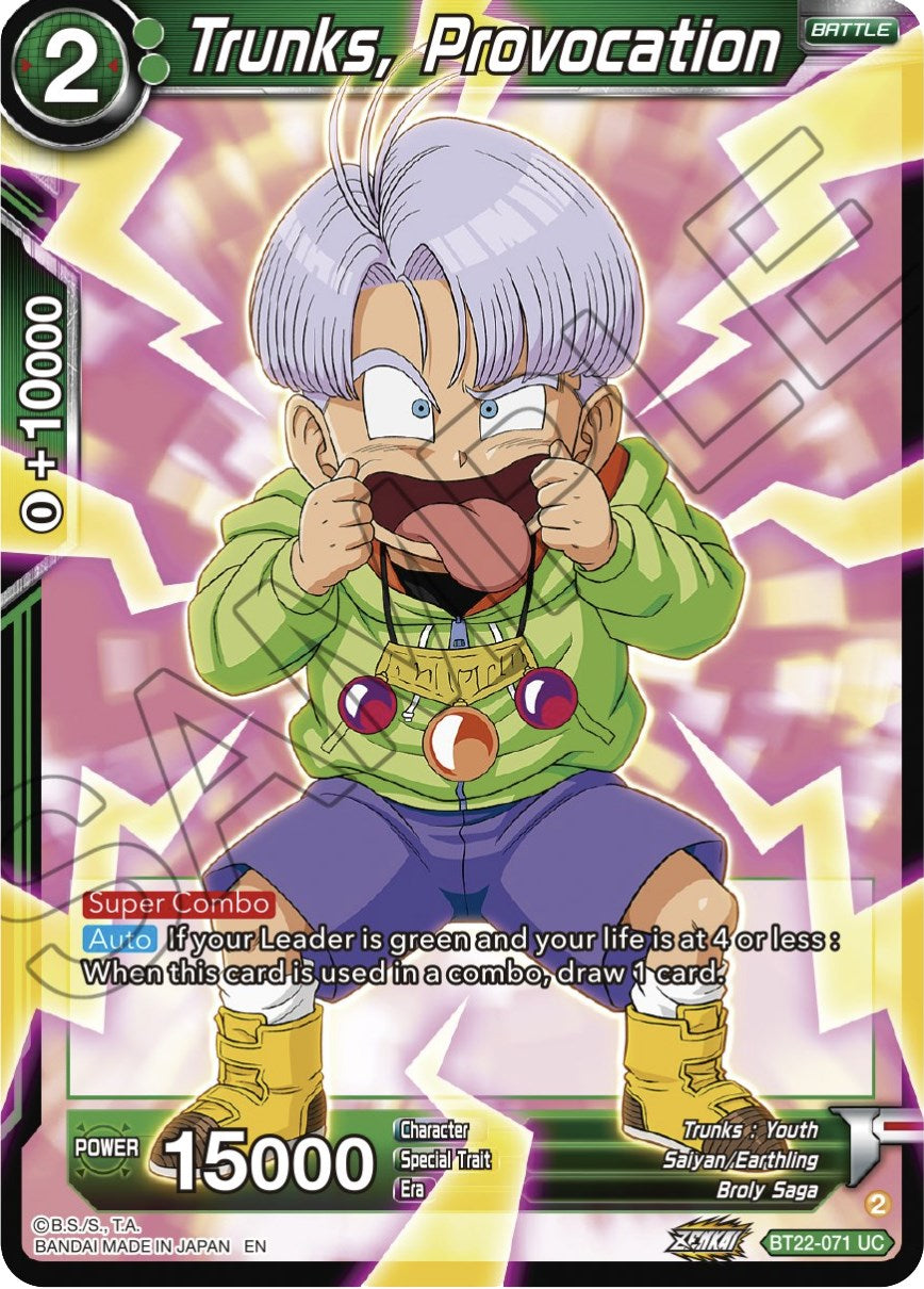 Trunks, Provocation (BT22-071) [Critical Blow] | Enigma On Main