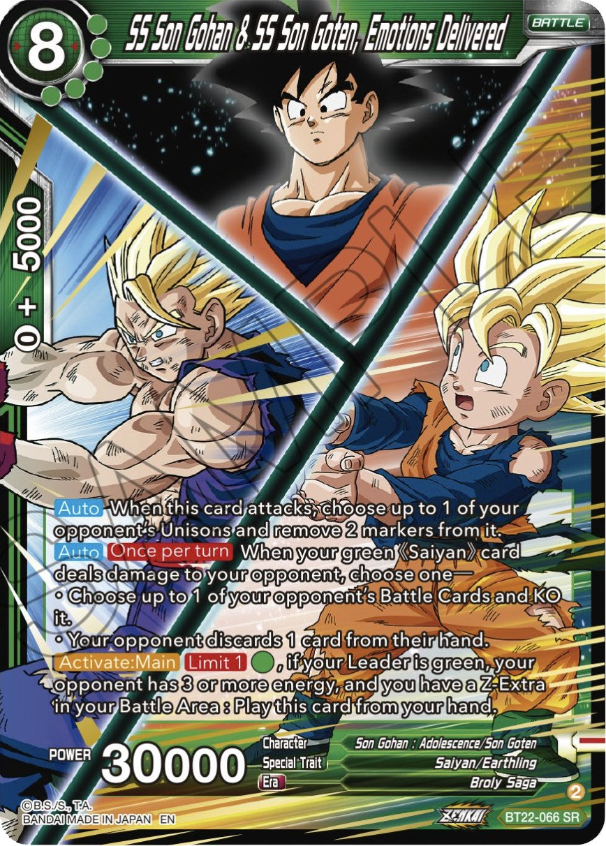 SS Son Gohan & SS Son Goten, Emotions Delivered (BT22-066) [Critical Blow] | Enigma On Main