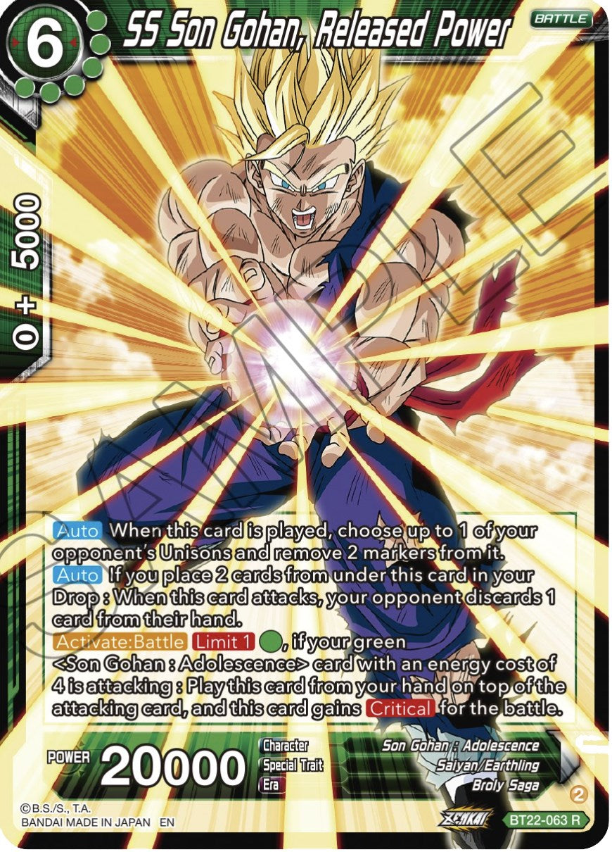 SS Son Gohan, Released Power (BT22-063) [Critical Blow] | Enigma On Main