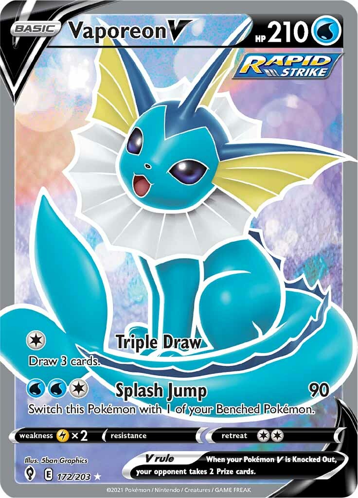 Vaporeon V (172/203) [Sword & Shield: Evolving Skies] | Enigma On Main