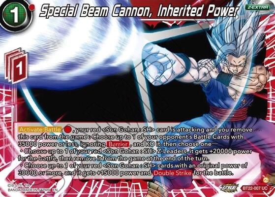 Special Beam Cannon, Inherited Power (BT22-007) [Critical Blow] | Enigma On Main