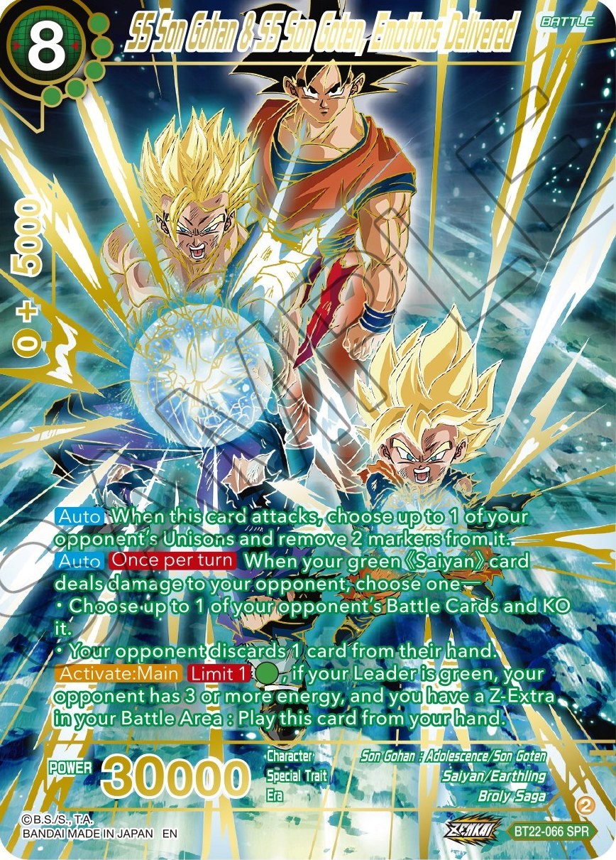 SS Son Gohan & SS Son Goten, Emotions Delivered (SPR) (BT22-066) [Critical Blow] | Enigma On Main