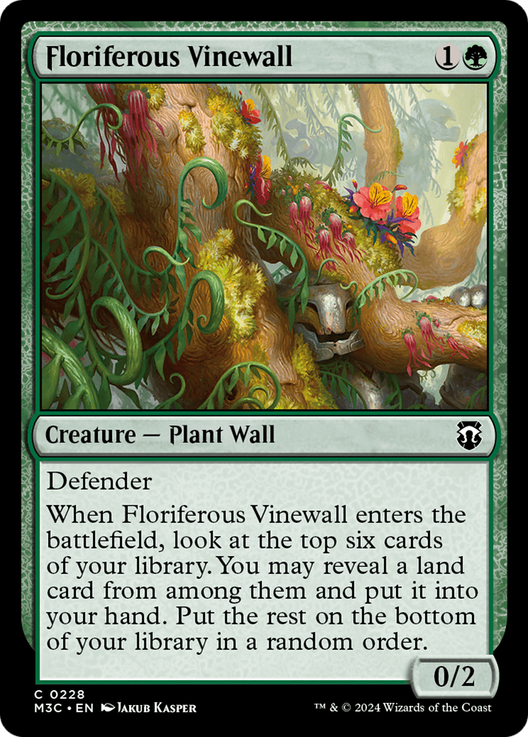 Floriferous Vinewall (Ripple Foil) [Modern Horizons 3 Commander] | Enigma On Main