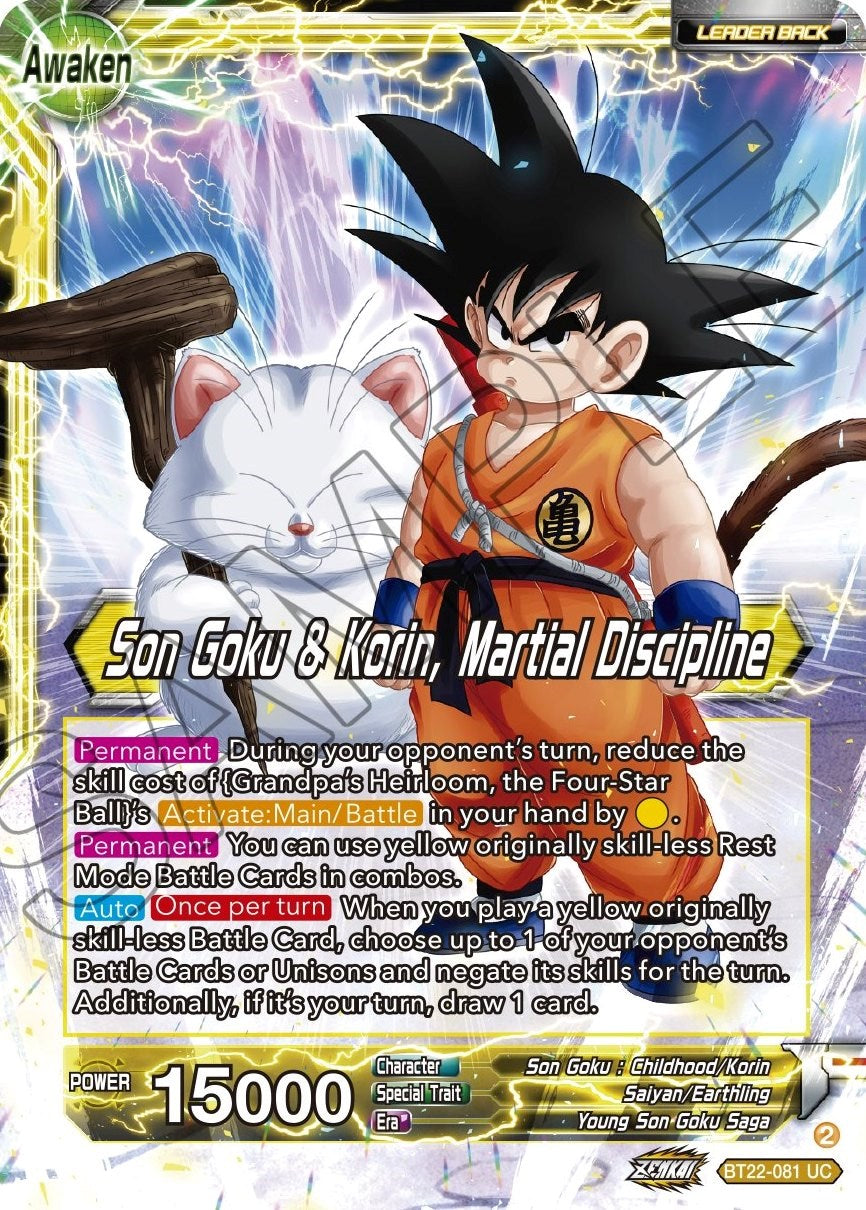 Son Goku // Son Goku & Korin, Martial Discipline (BT22-081) [Critical Blow] | Enigma On Main