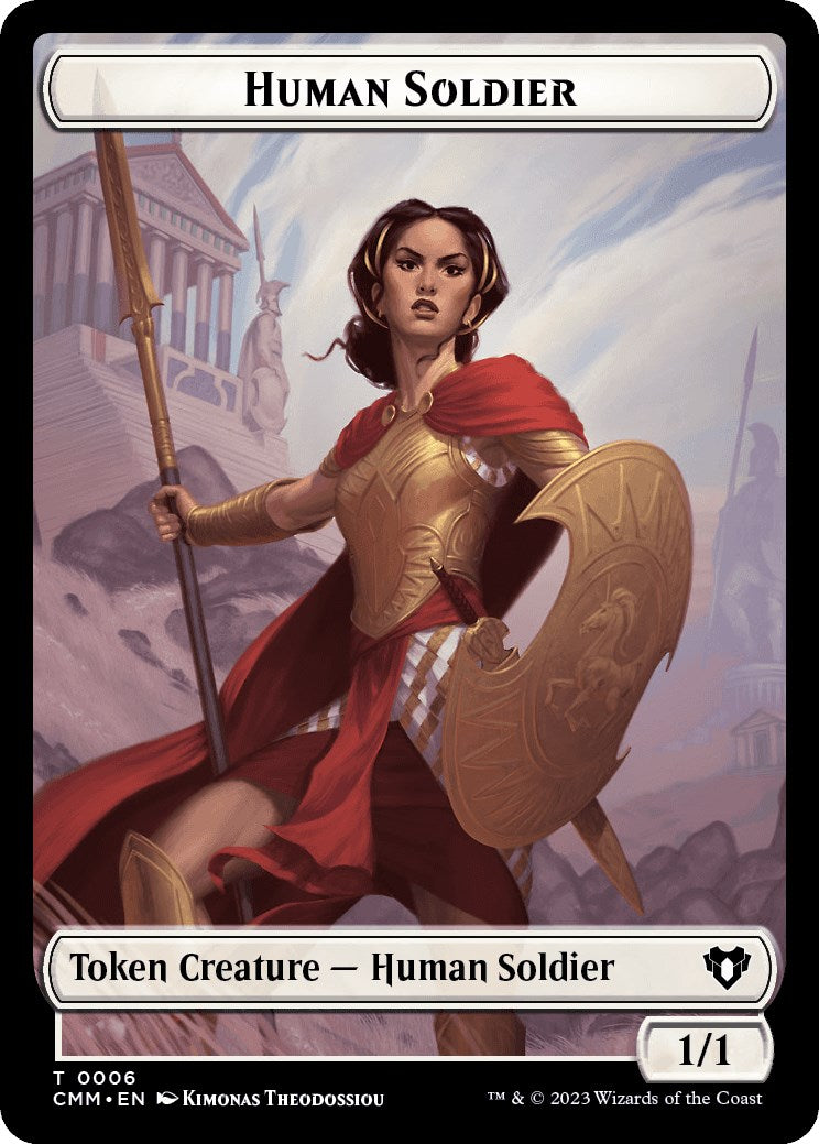 Human Soldier // Dwarf Berserker Double-Sided Token [Commander Masters Tokens] | Enigma On Main