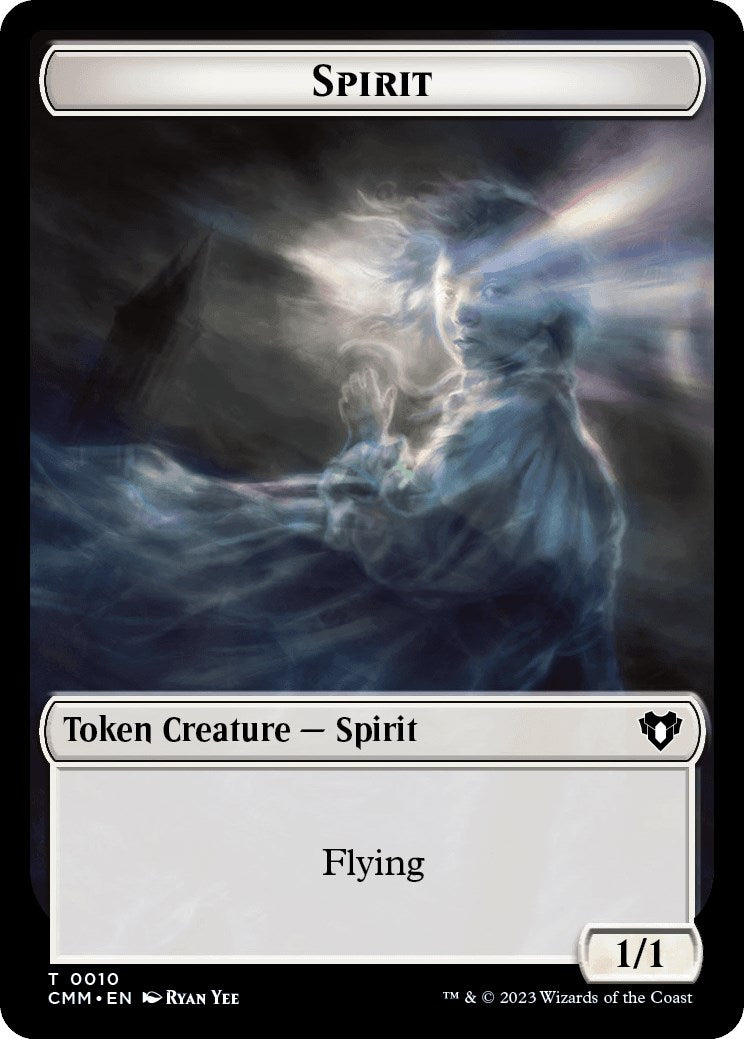 Spirit (0010) // Cat (0005) Double-Sided Token [Commander Masters Tokens] | Enigma On Main