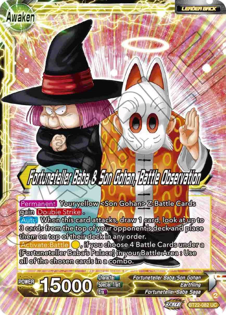 Fortuneteller Baba // Fortuneteller Baba & Son Gohan, Battle Observation (BT22-082) [Critical Blow] | Enigma On Main