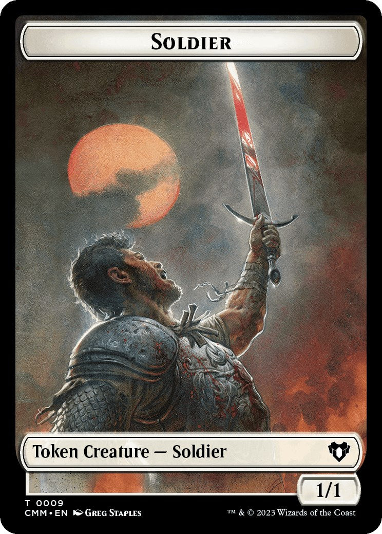 Soldier // Dragon (0020) Double-Sided Token [Commander Masters Tokens] | Enigma On Main