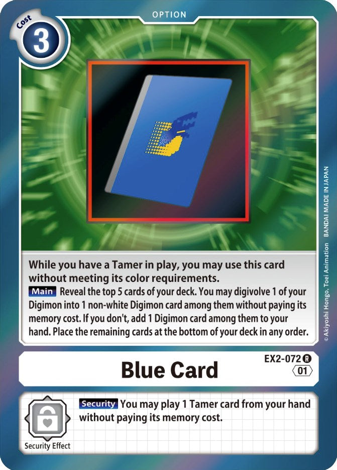 Blue Card [EX2-072] [Digital Hazard] | Enigma On Main