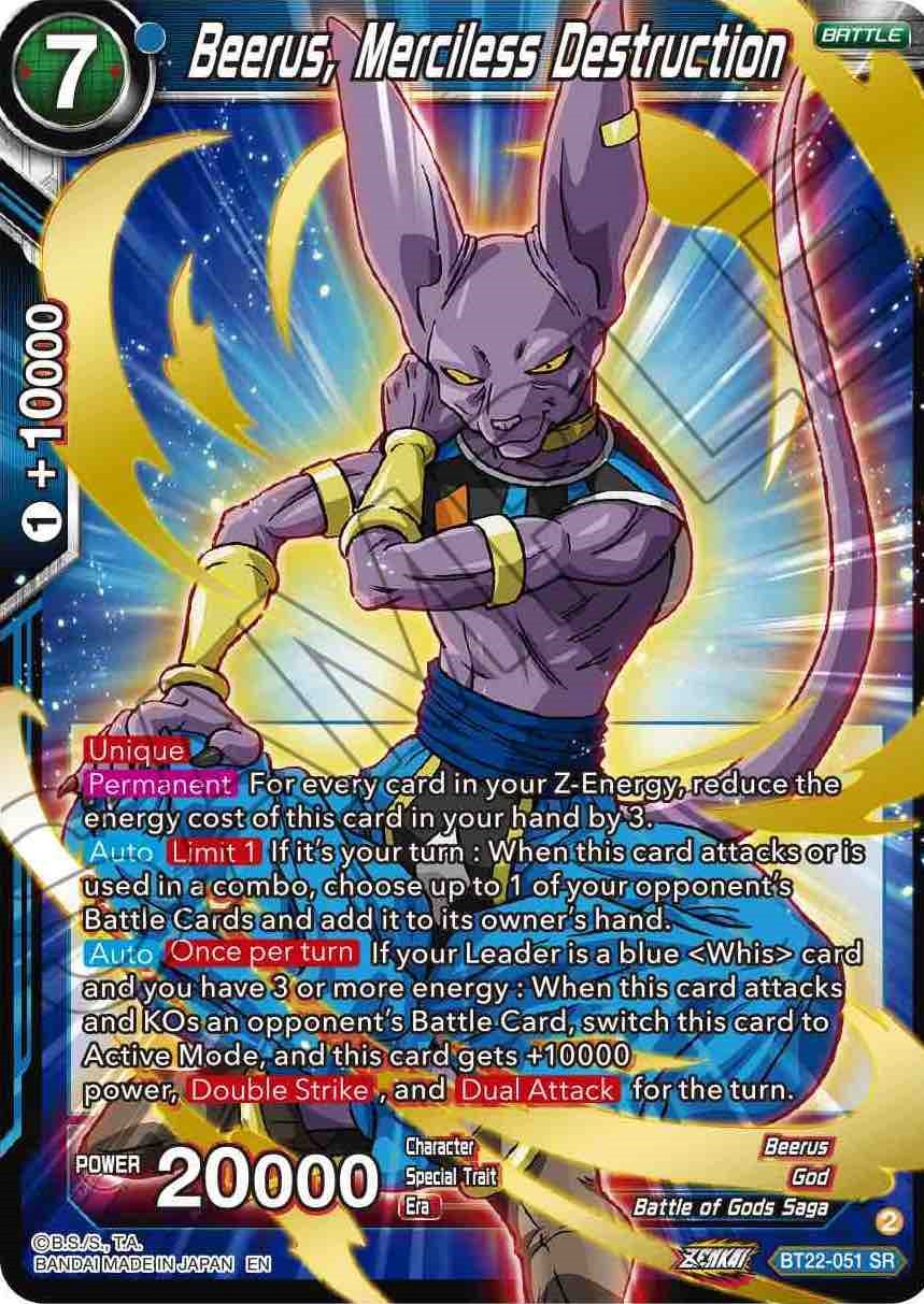 Beerus, Merciless Destruction (BT22-051) [Critical Blow] | Enigma On Main