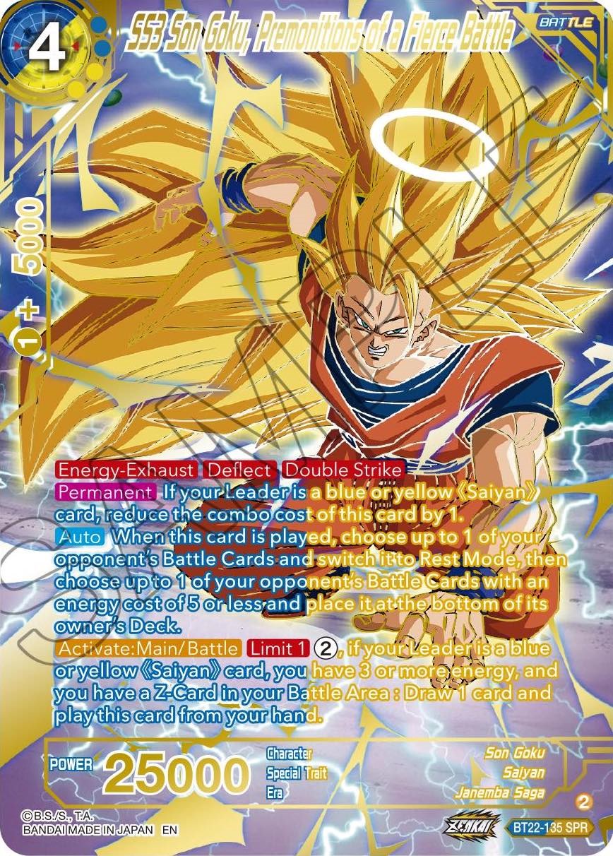 SS3 Son Goku, Premonitions of a Fierce Battle (SPR) (BT22-135) [Critical Blow] | Enigma On Main