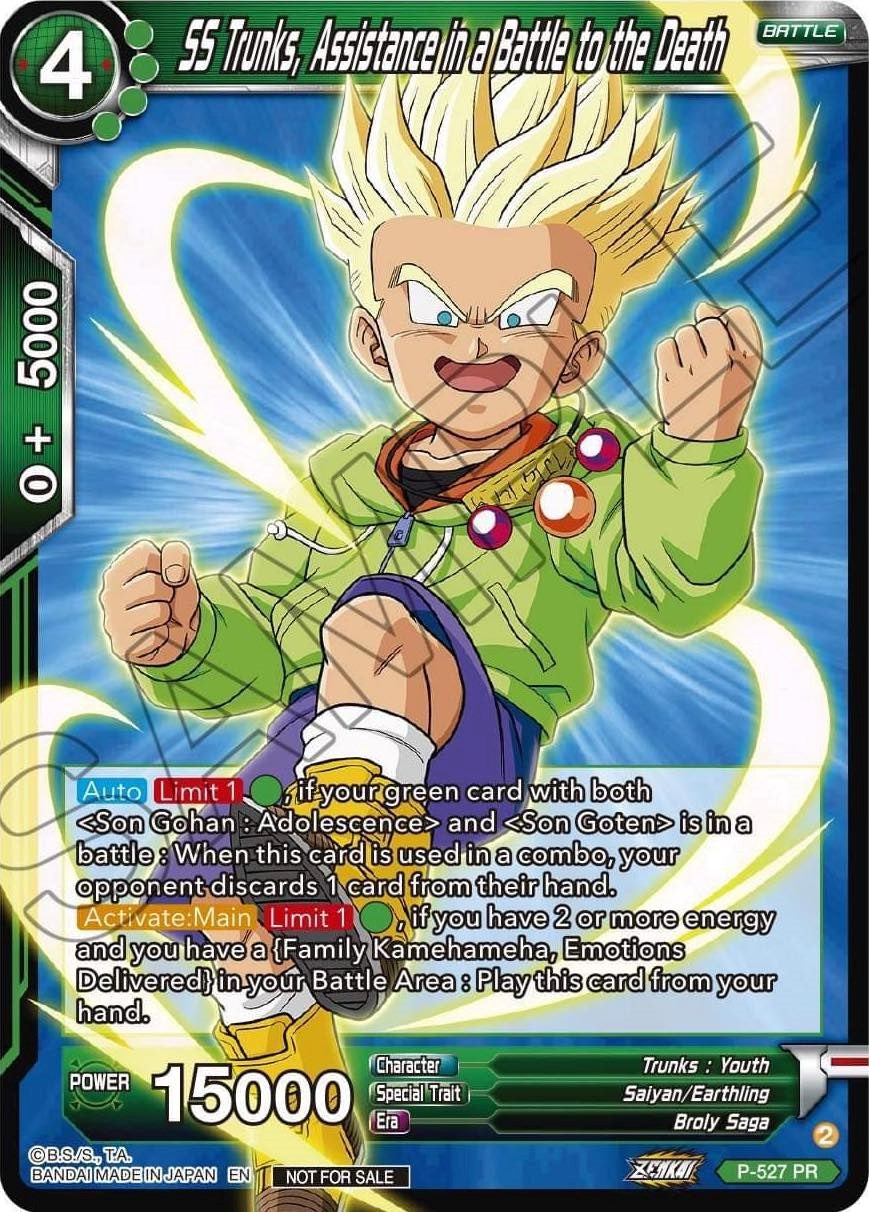 SS Trunks, Assistance in a Battle to the Death (Zenkai Series Tournament Pack Vol.5) (P-527) [Tournament Promotion Cards] | Enigma On Main