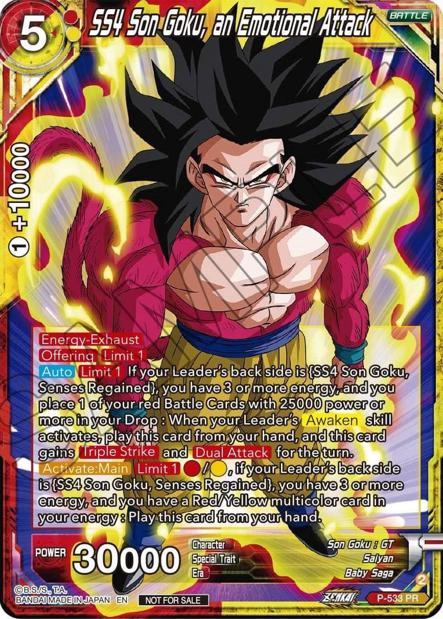 SS4, Son Goku, an Emotional Attack (Zenkai Series Tournament Pack Vol.5) (P-533) [Tournament Promotion Cards] | Enigma On Main