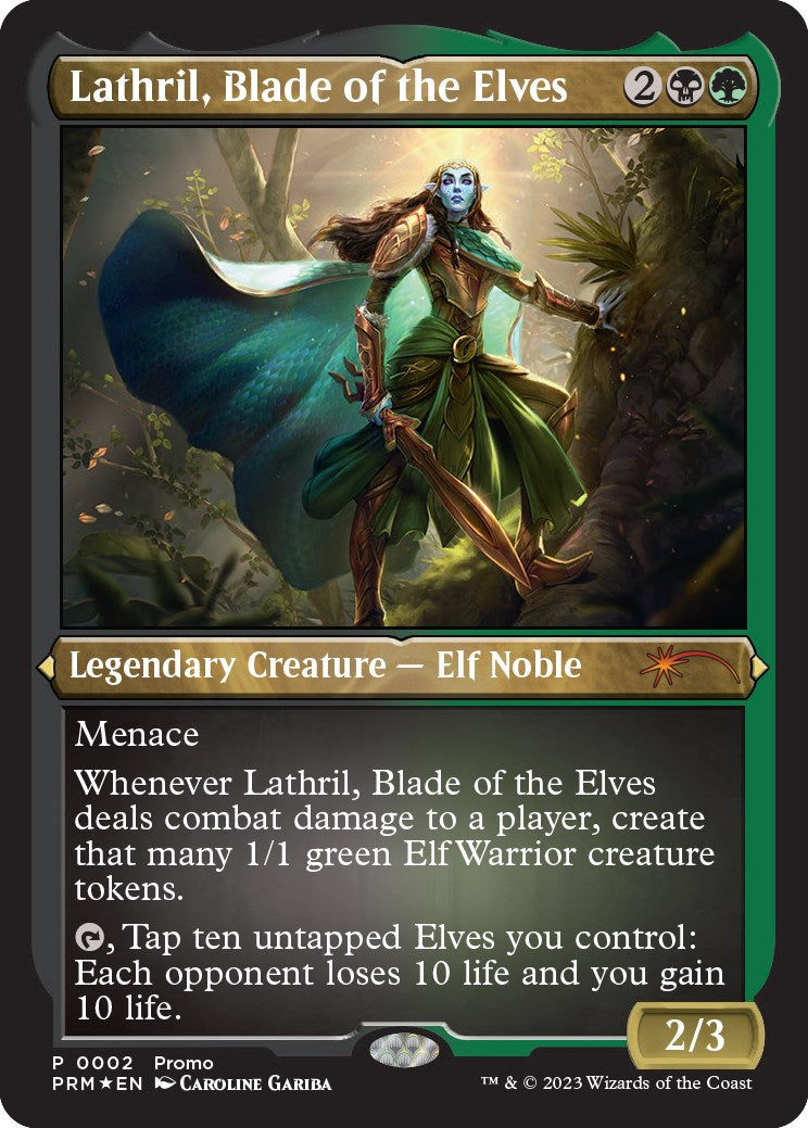 Lathril, Blade of the Elves (Foil Etched) [Media Promos] | Enigma On Main