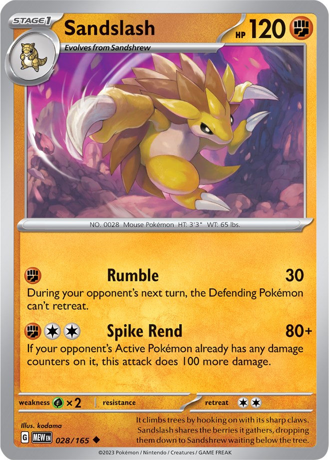 Sandslash (028/165) [Scarlet & Violet: 151] | Enigma On Main