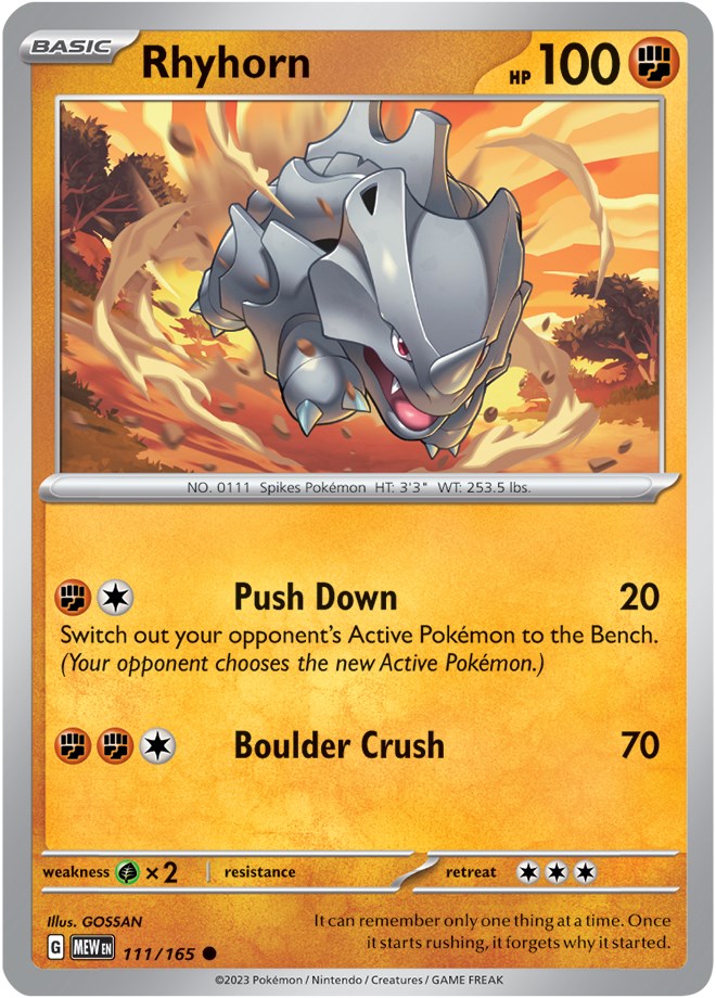 Rhyhorn (111/165) [Scarlet & Violet: 151] | Enigma On Main