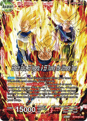 Son Goku & Vegeta & Trunks // SS Son Goku, SS Vegeta, & SS Trunks, the Ultimate Team (Fighter's Ambition Holiday Pack) (BT19-001) [Tournament Promotion Cards] | Enigma On Main