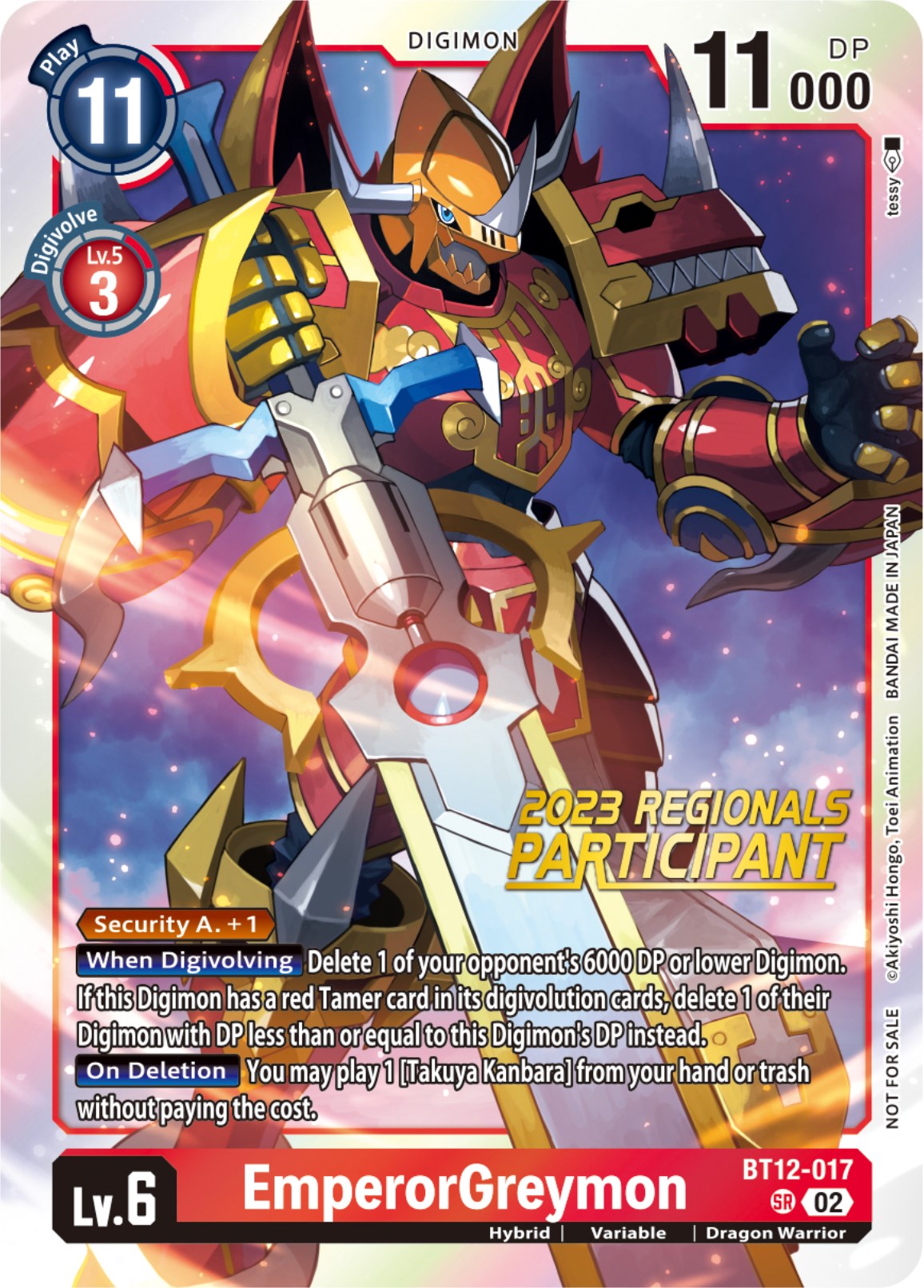 EmperorGreymon [BT12-017] (2023 Regionals Participant) [Across Time] | Enigma On Main